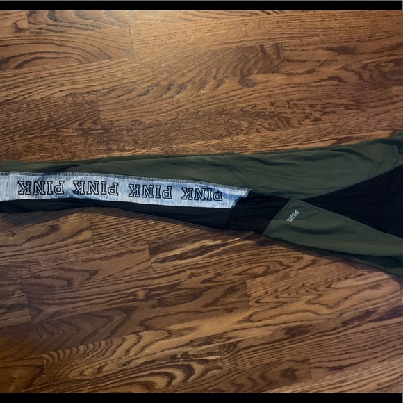 PINK VS Olive and Black Leggings with Mesh Pockets - Picture 5 of 6